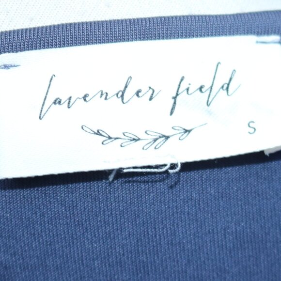 Lavender Field Slte Blue Tie Waist 3/4 Ruffle Sleeve Knit Rayon Blend Tee SMALL - Picture 6 of 6